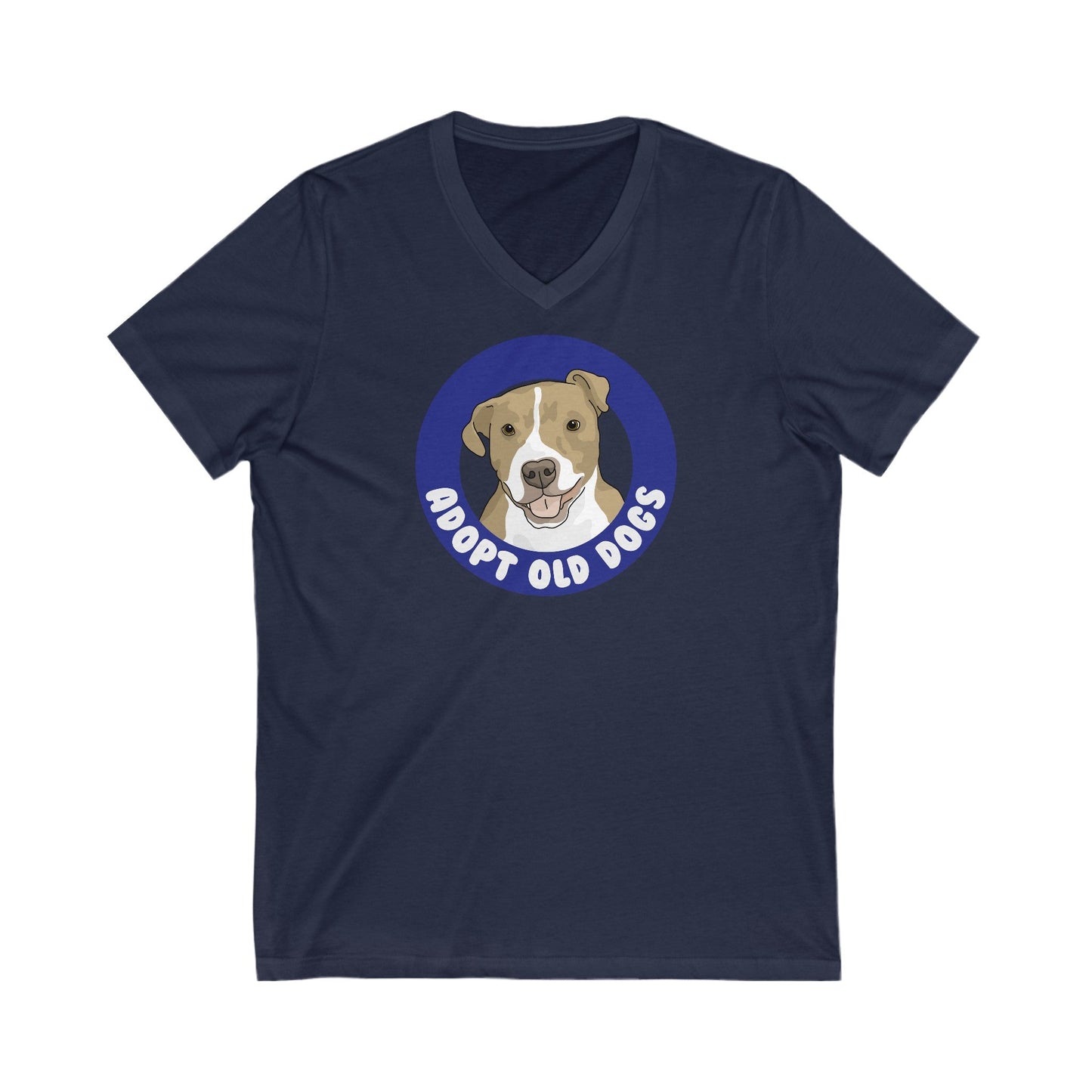 Adopt Old Dogs | Unisex V-Neck Tee - Detezi Designs-18570861656477661715