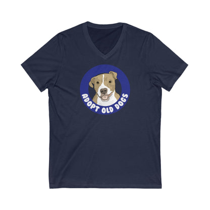 Adopt Old Dogs | Unisex V-Neck Tee - Detezi Designs-18570861656477661715