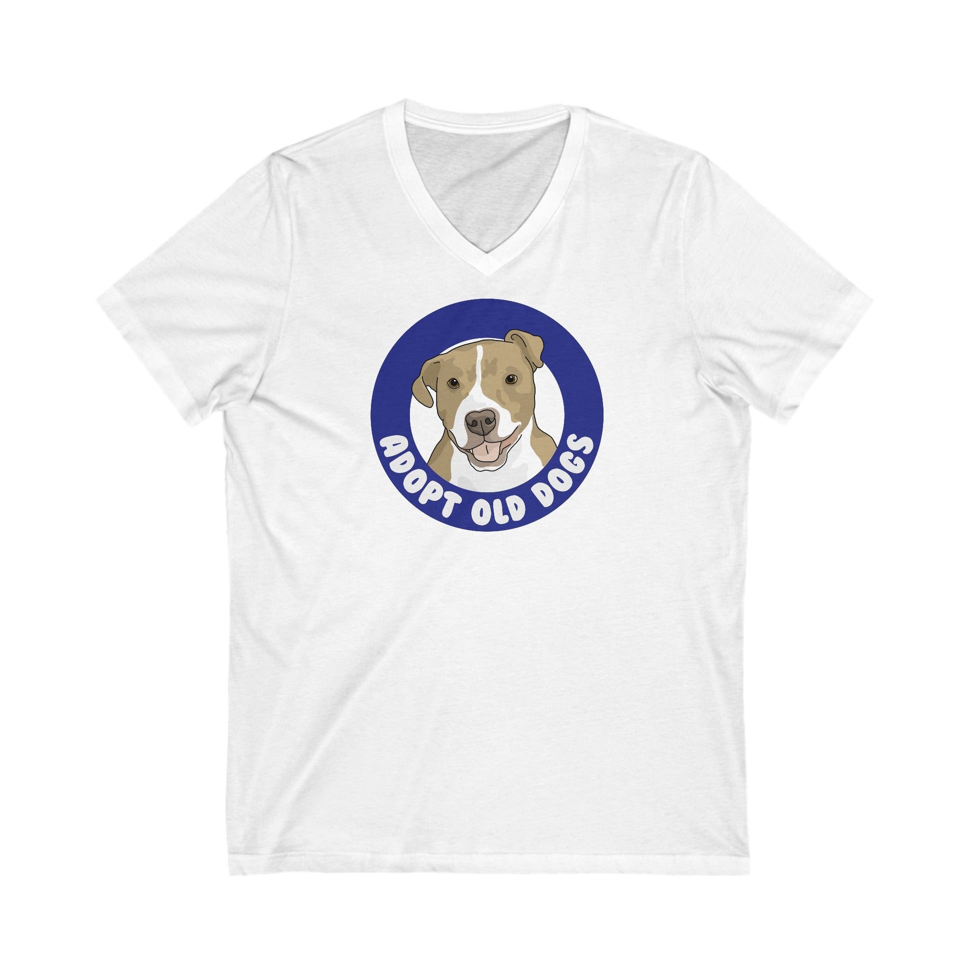 Adopt Old Dogs | Unisex V-Neck Tee - Detezi Designs-28482130294306780240