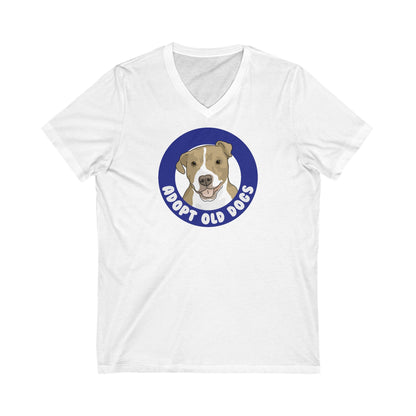 Adopt Old Dogs | Unisex V-Neck Tee - Detezi Designs-28482130294306780240