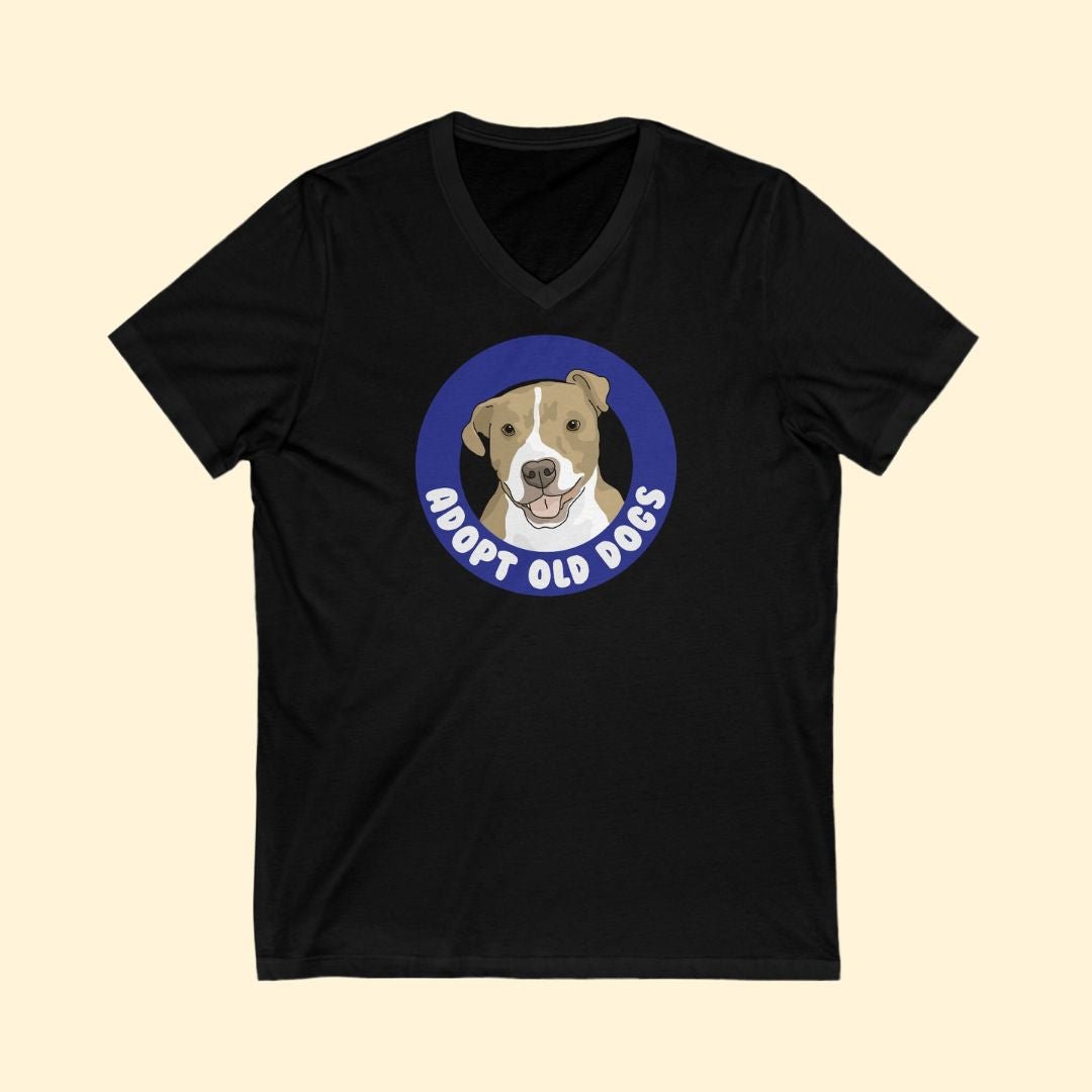 Adopt Old Dogs | Unisex V-Neck Tee - Detezi Designs-30699633372988900761