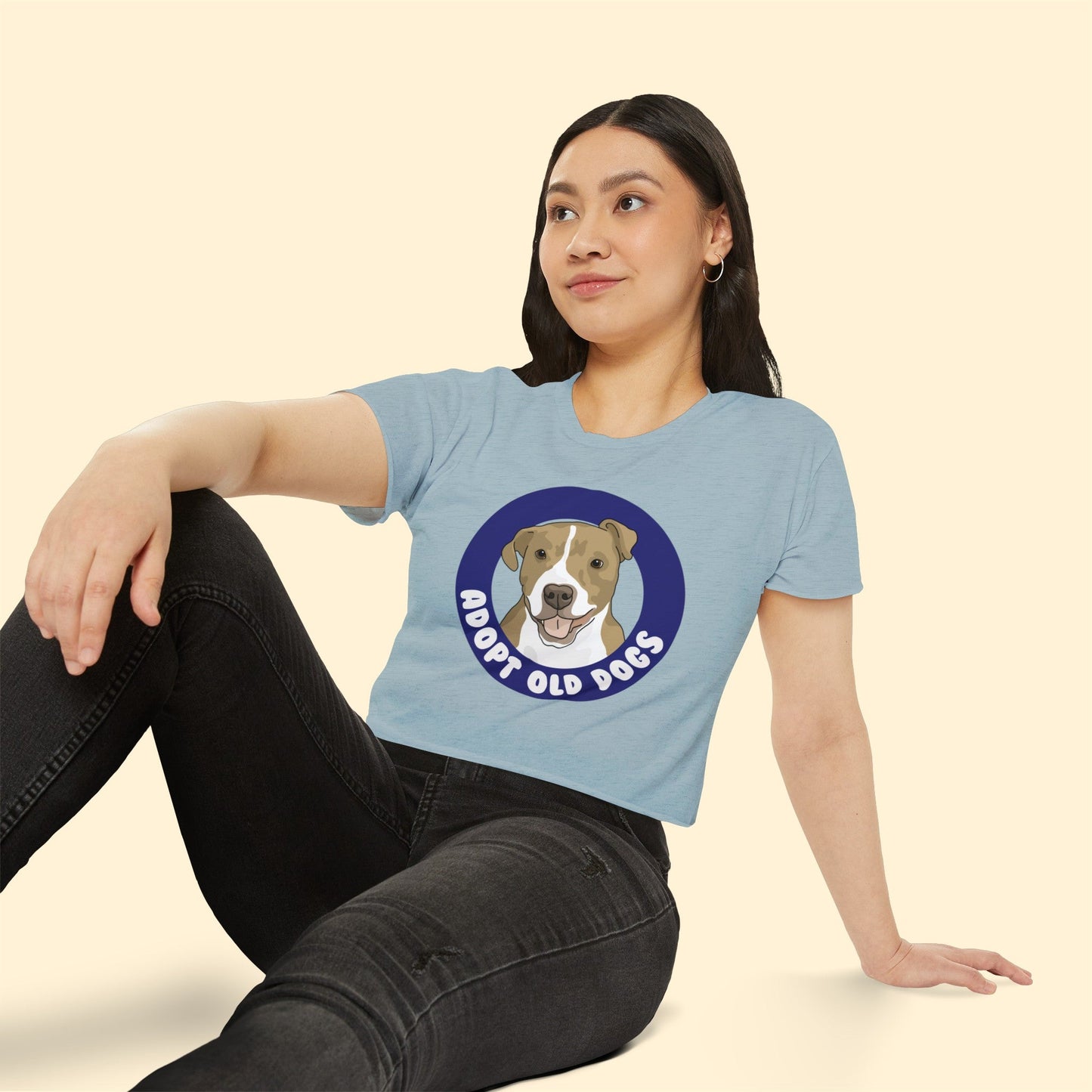 Adopt Old Dogs | Women's Festival Crop Top - Detezi Designs-19508119031562113819