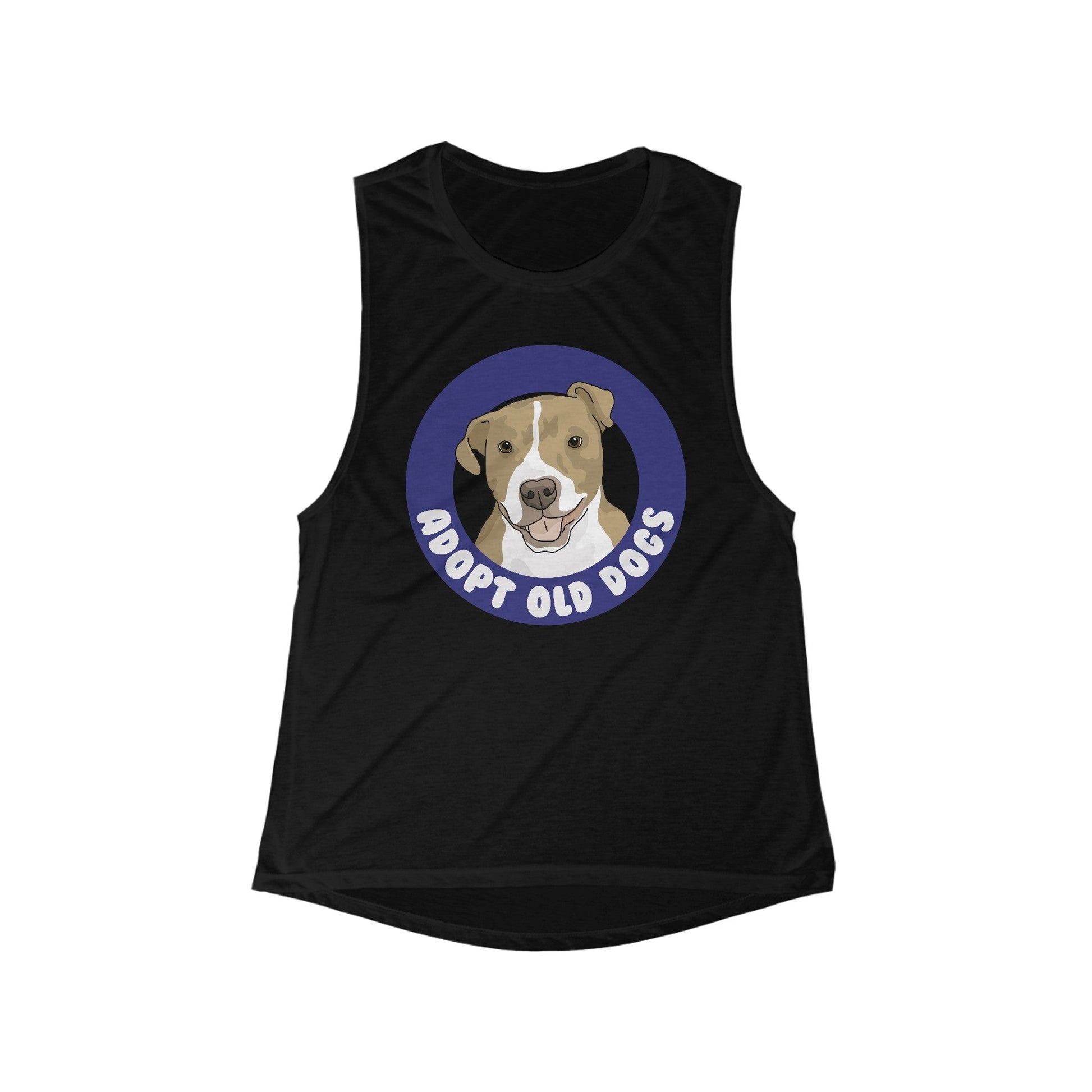 Adopt Old Dogs | Women's Flowy Scoop Muscle Tank - Detezi Designs-17398340021021627603