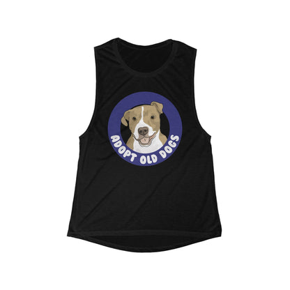 Adopt Old Dogs | Women's Flowy Scoop Muscle Tank - Detezi Designs-17398340021021627603