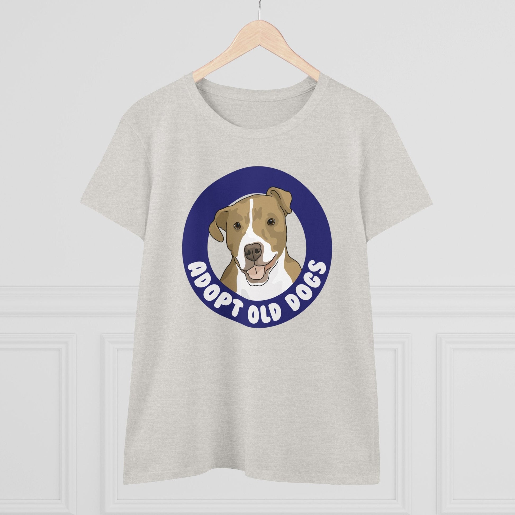 Adopt Old Dogs | Women's Midweight Cotton Tee - Detezi Designs - 16259709142776134077