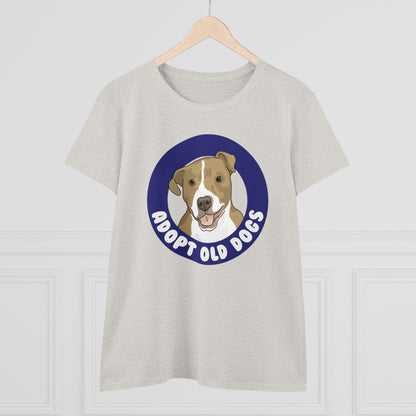 Adopt Old Dogs | Women's Midweight Cotton Tee - Detezi Designs - 16259709142776134077