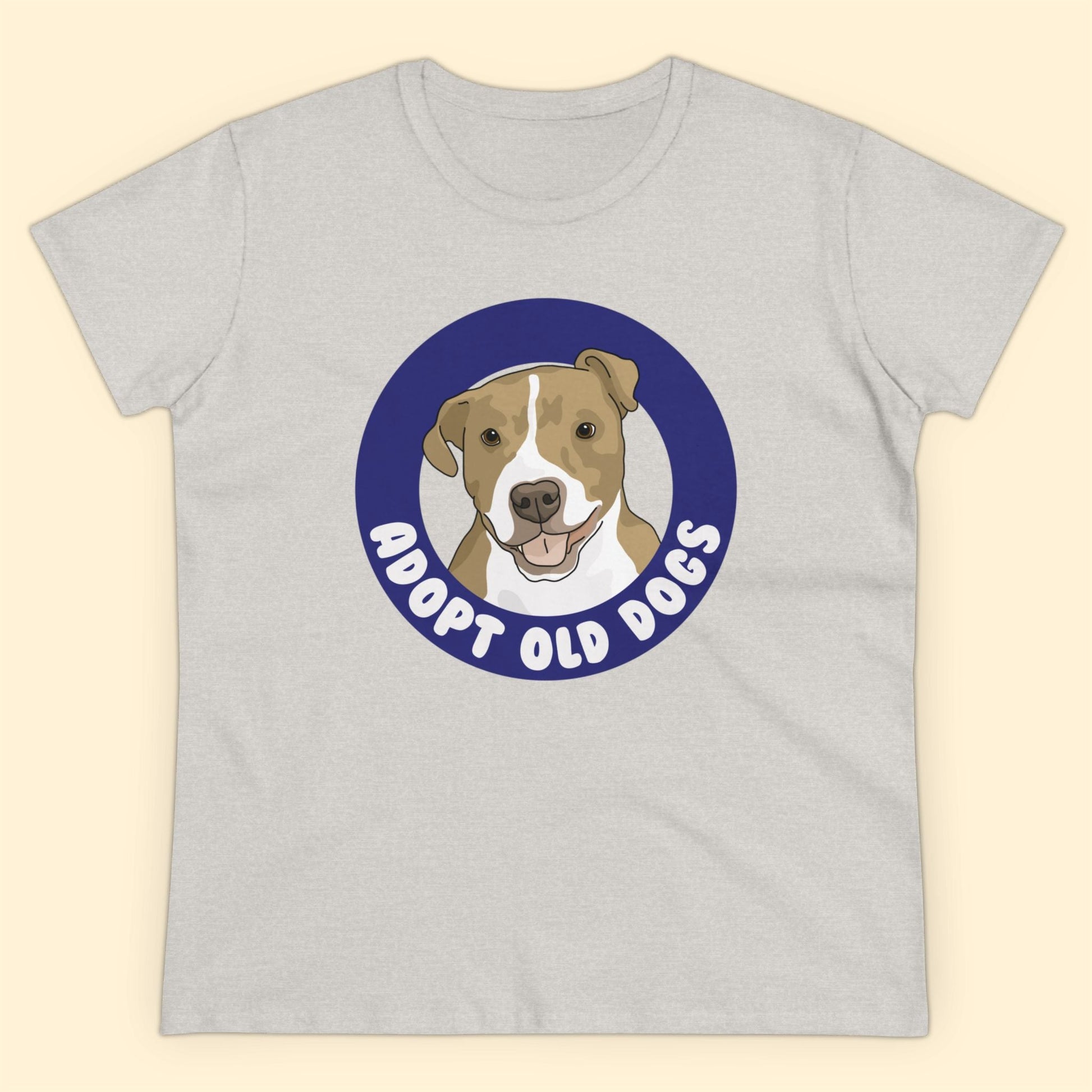 Adopt Old Dogs | Women's Midweight Cotton Tee - Detezi Designs - 16259709142776134077