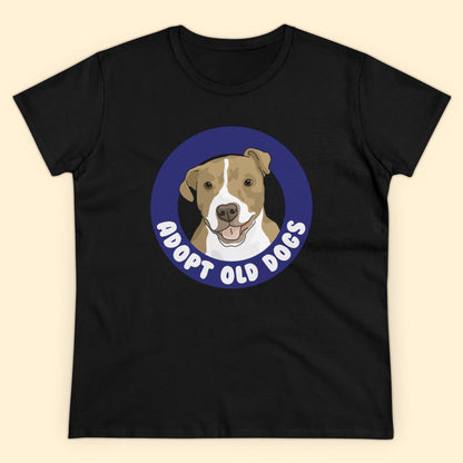 Adopt Old Dogs | Women's Midweight Cotton Tee - Detezi Designs - 17980872458263214290