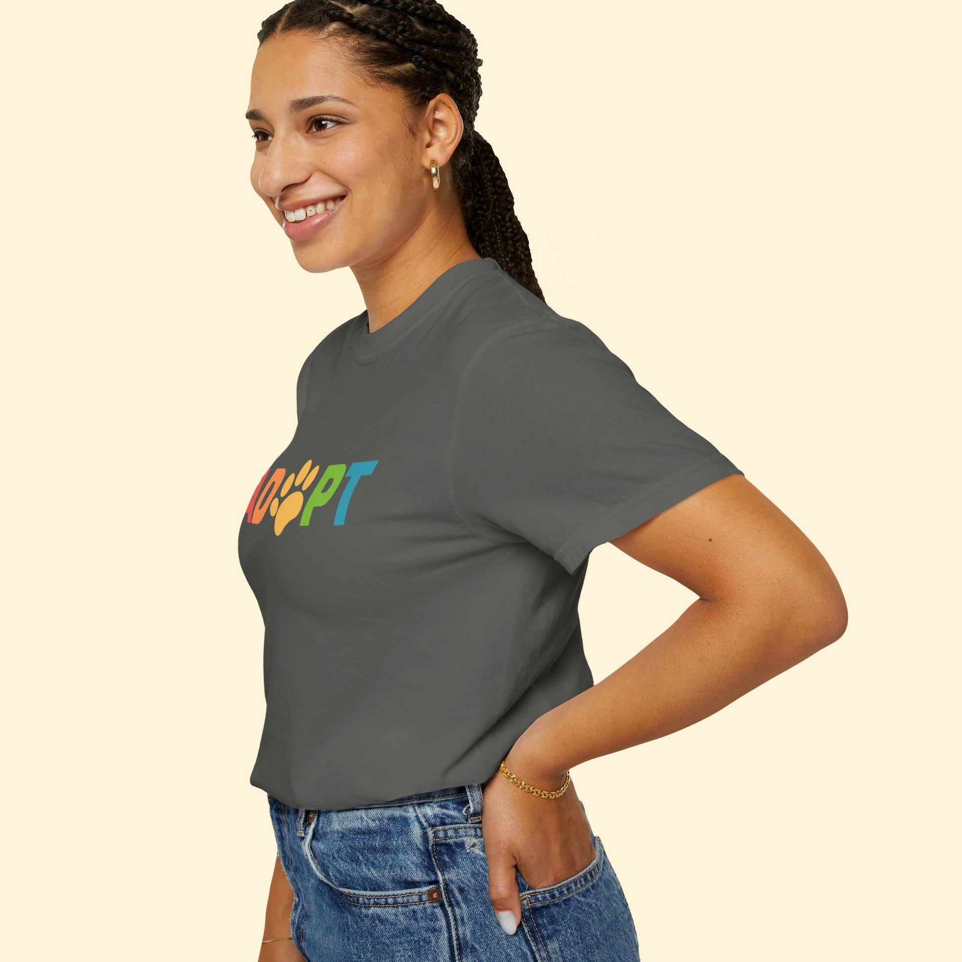 Adopt Rainbow | Comfort Colors Unisex T - shirt - Detezi Designs - 26913781762716466549