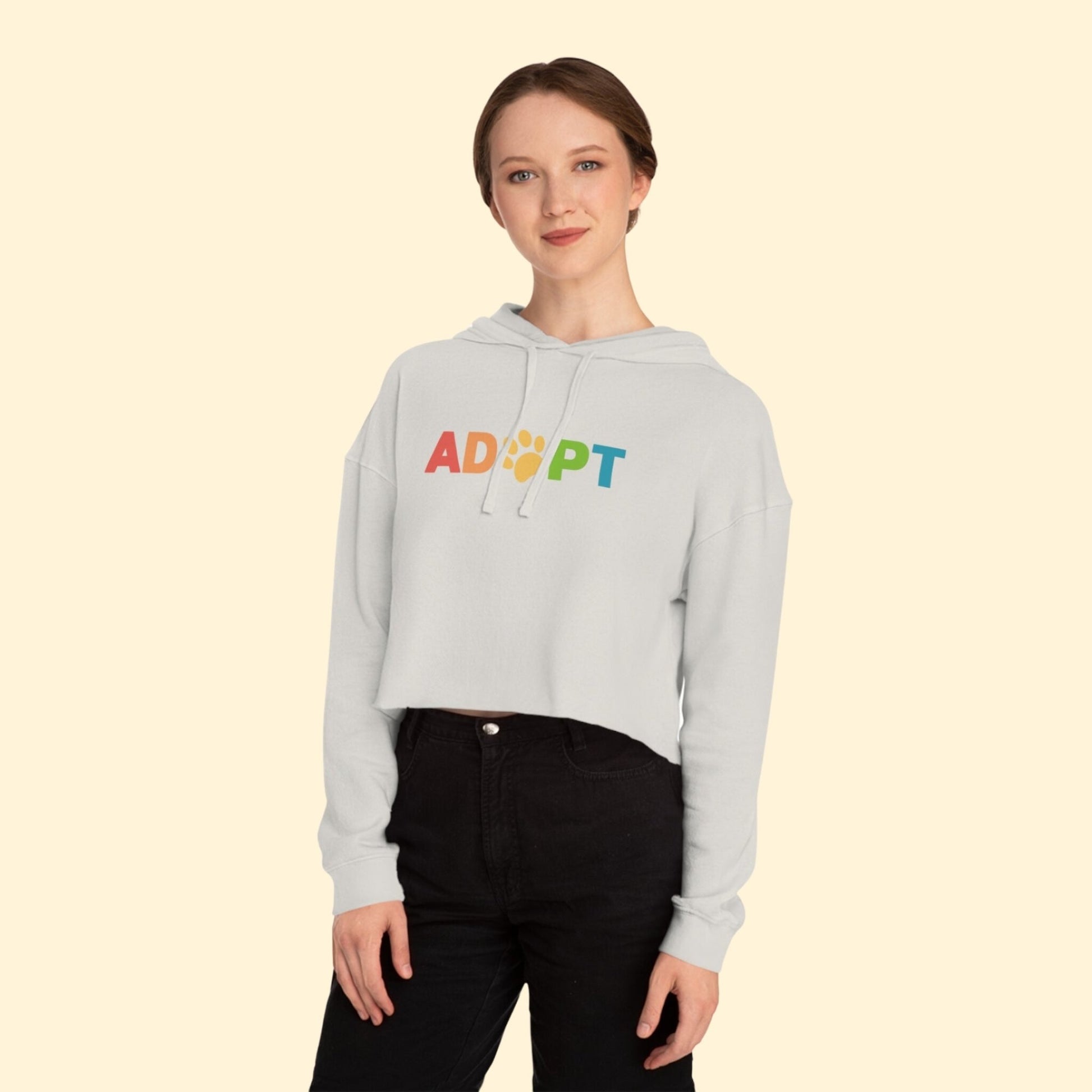 Adopt Rainbow | Cropped Hooded Sweatshirt - Detezi Designs - 30735323184036069979