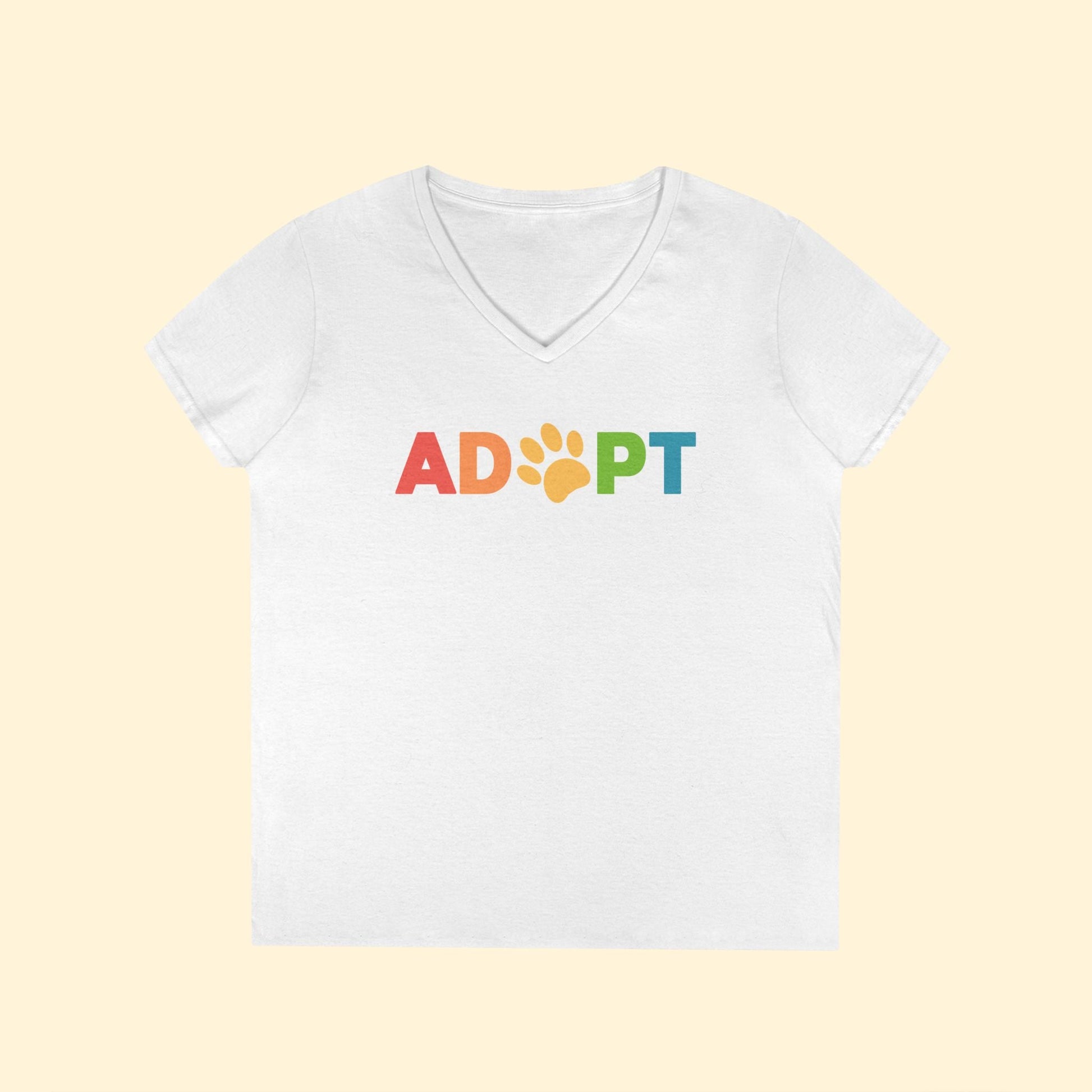 Adopt Rainbow | Ladies' V - Neck T-Shirt - Detezi Designs - 11368804486493775280