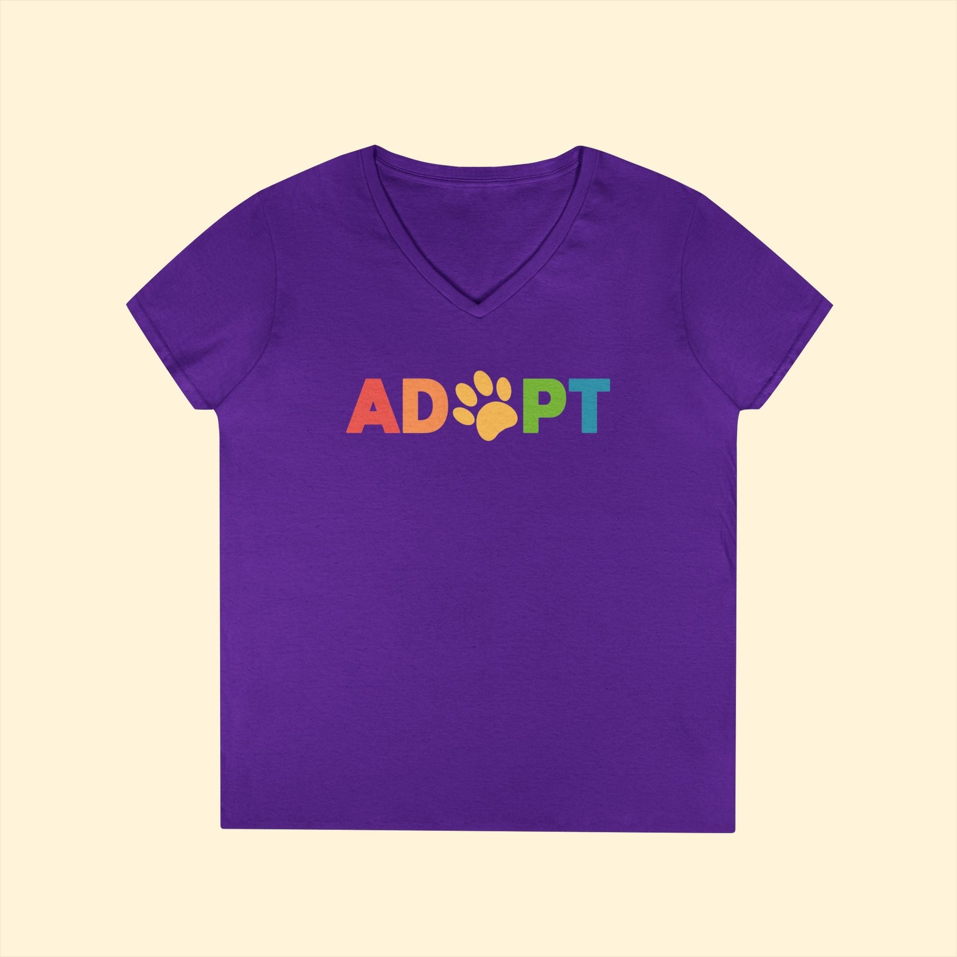 Adopt Rainbow | Ladies' V - Neck T-Shirt - Detezi Designs - 19937940002330950236