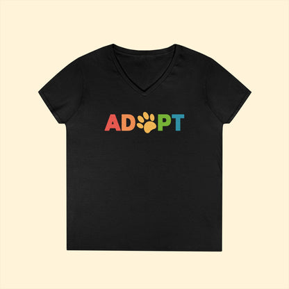 Adopt Rainbow | Ladies' V - Neck T-Shirt - Detezi Designs - 29093445711199947964