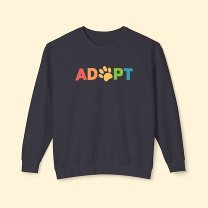 Adopt Rainbow | Lightweight Comfort Colors Crewneck Sweatshirt - Detezi Designs - 13083214028276632636