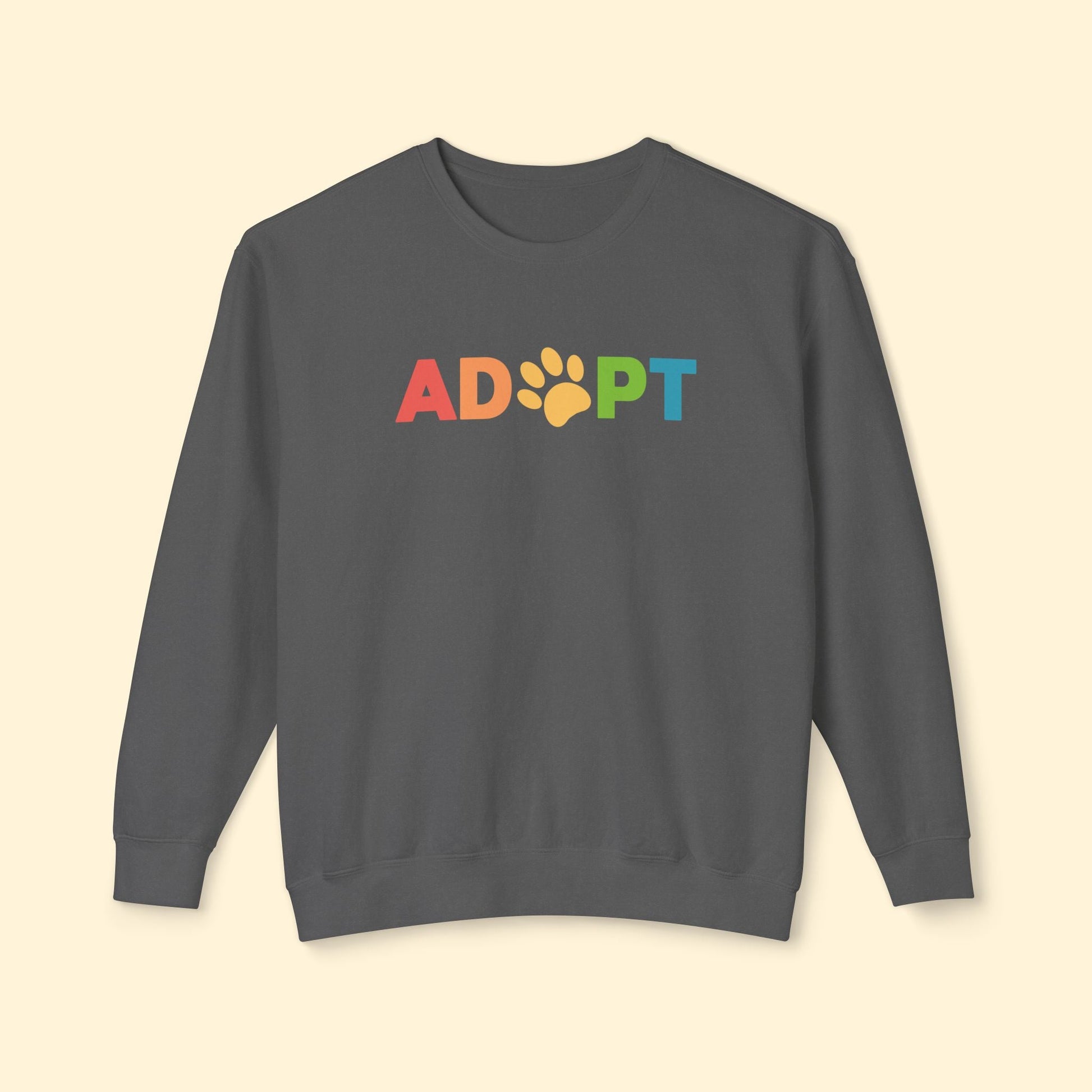 Adopt Rainbow | Lightweight Comfort Colors Crewneck Sweatshirt - Detezi Designs - 31724393039799341889