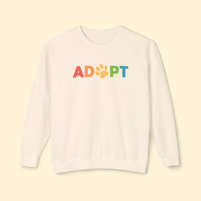 Adopt Rainbow | Lightweight Comfort Colors Crewneck Sweatshirt - Detezi Designs - 43587631562670278327