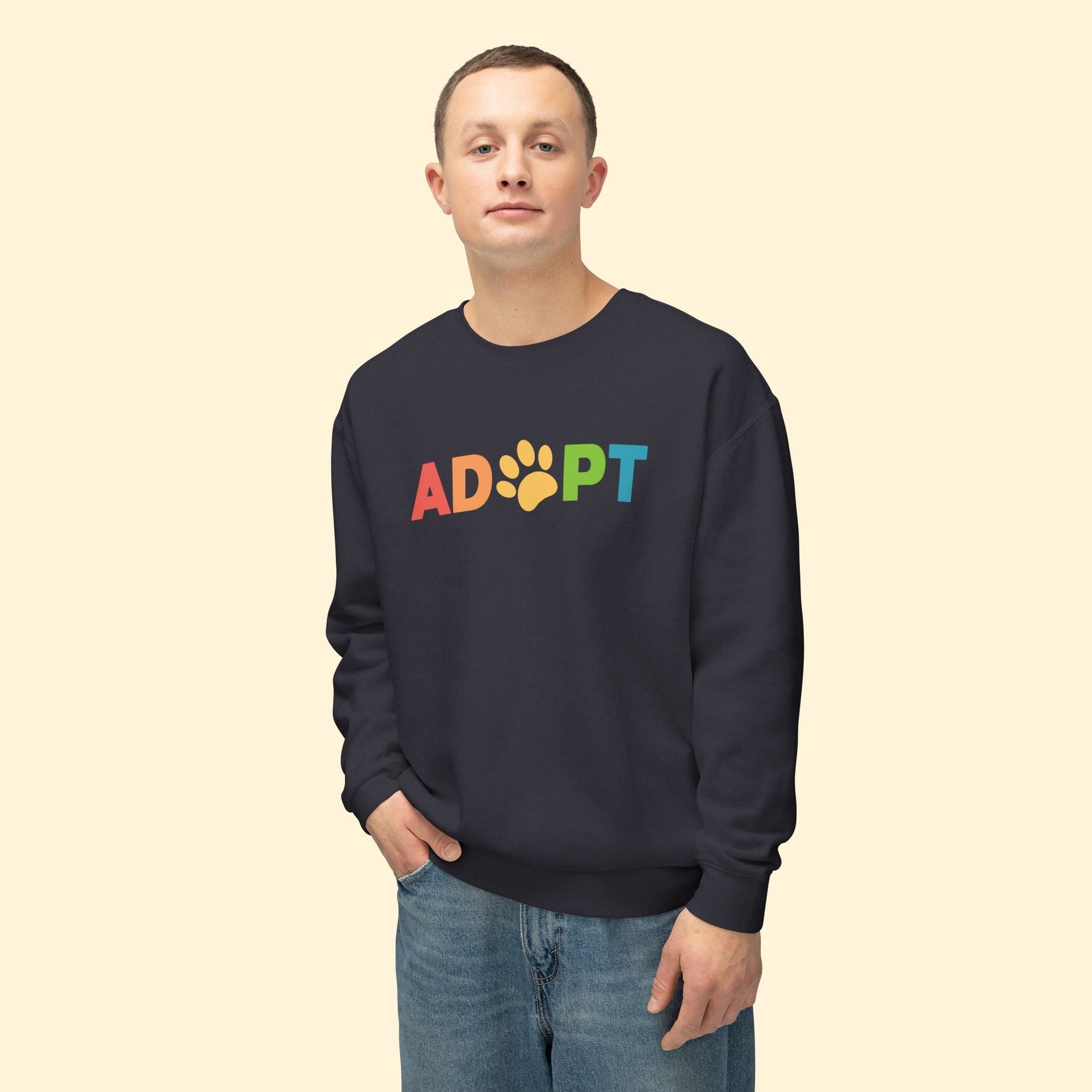 Adopt Rainbow | Lightweight Comfort Colors Crewneck Sweatshirt - Detezi Designs - 57898684269255685714