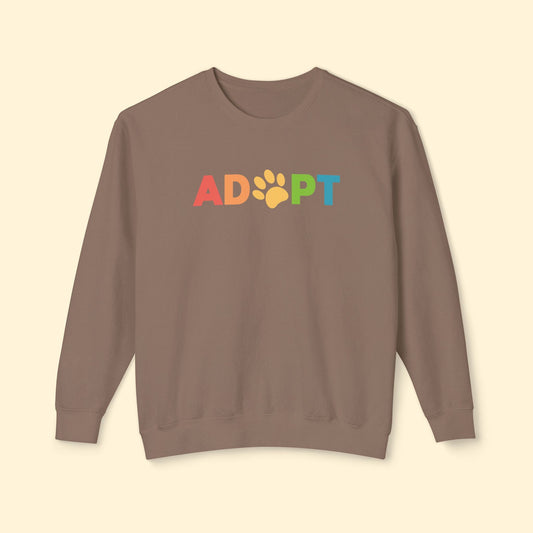 Adopt Rainbow | Lightweight Comfort Colors Crewneck Sweatshirt - Detezi Designs - 57898684269255685714