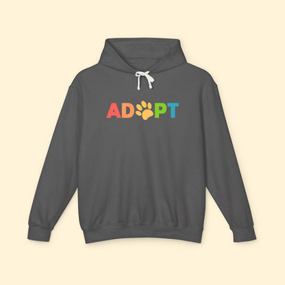 Adopt Rainbow | Lightweight Comfort Colors Hooded Sweatshirt - Detezi Designs - 12109011586454240922