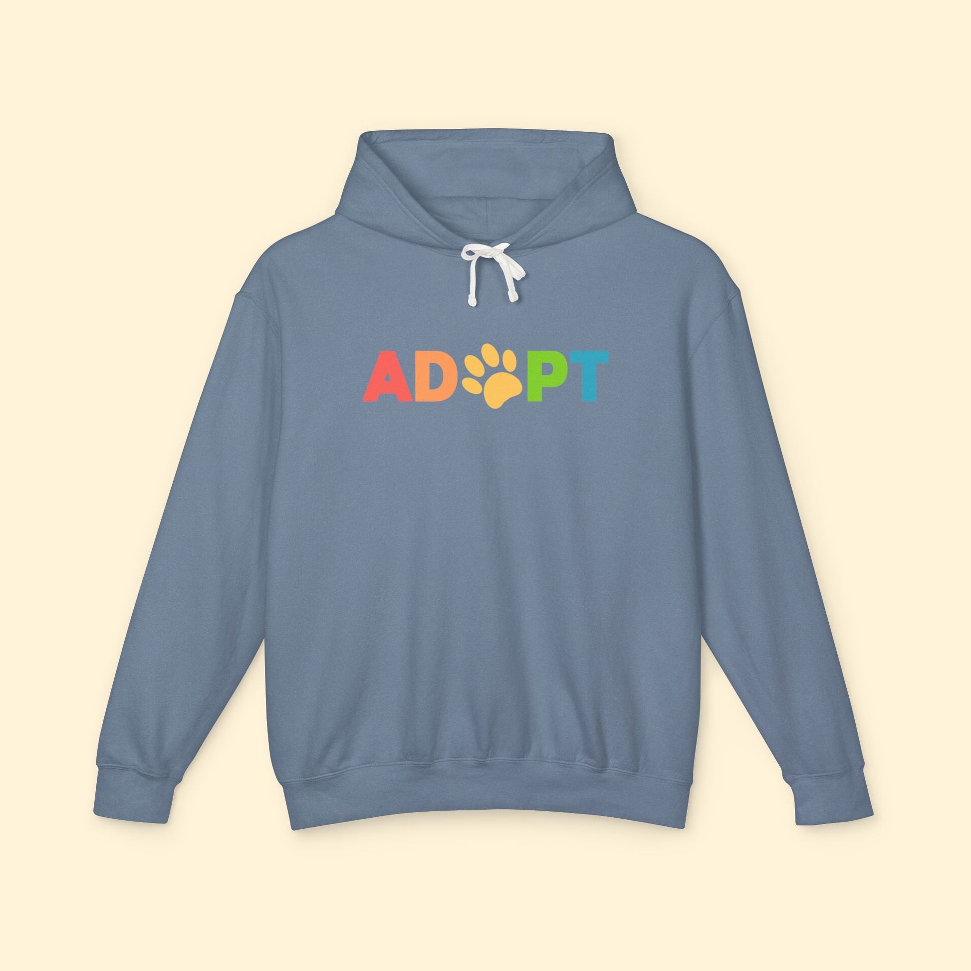 Adopt Rainbow | Lightweight Comfort Colors Hooded Sweatshirt - Detezi Designs - 14082400536718659411