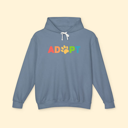 Adopt Rainbow | Lightweight Comfort Colors Hooded Sweatshirt - Detezi Designs - 14082400536718659411