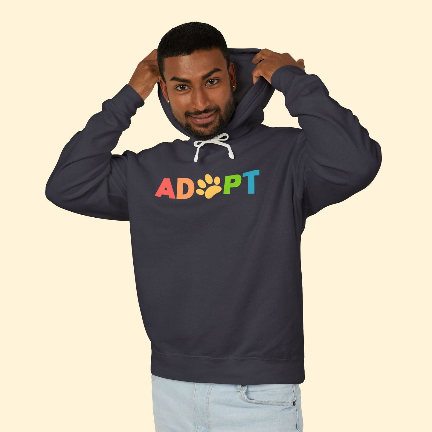 Adopt Rainbow | Lightweight Comfort Colors Hooded Sweatshirt - Detezi Designs - 16965762773942517617