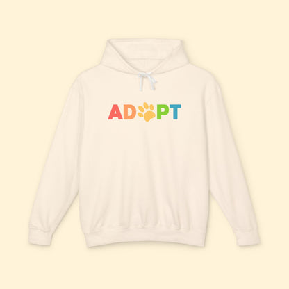 Adopt Rainbow | Lightweight Comfort Colors Hooded Sweatshirt - Detezi Designs - 16965762773942517617