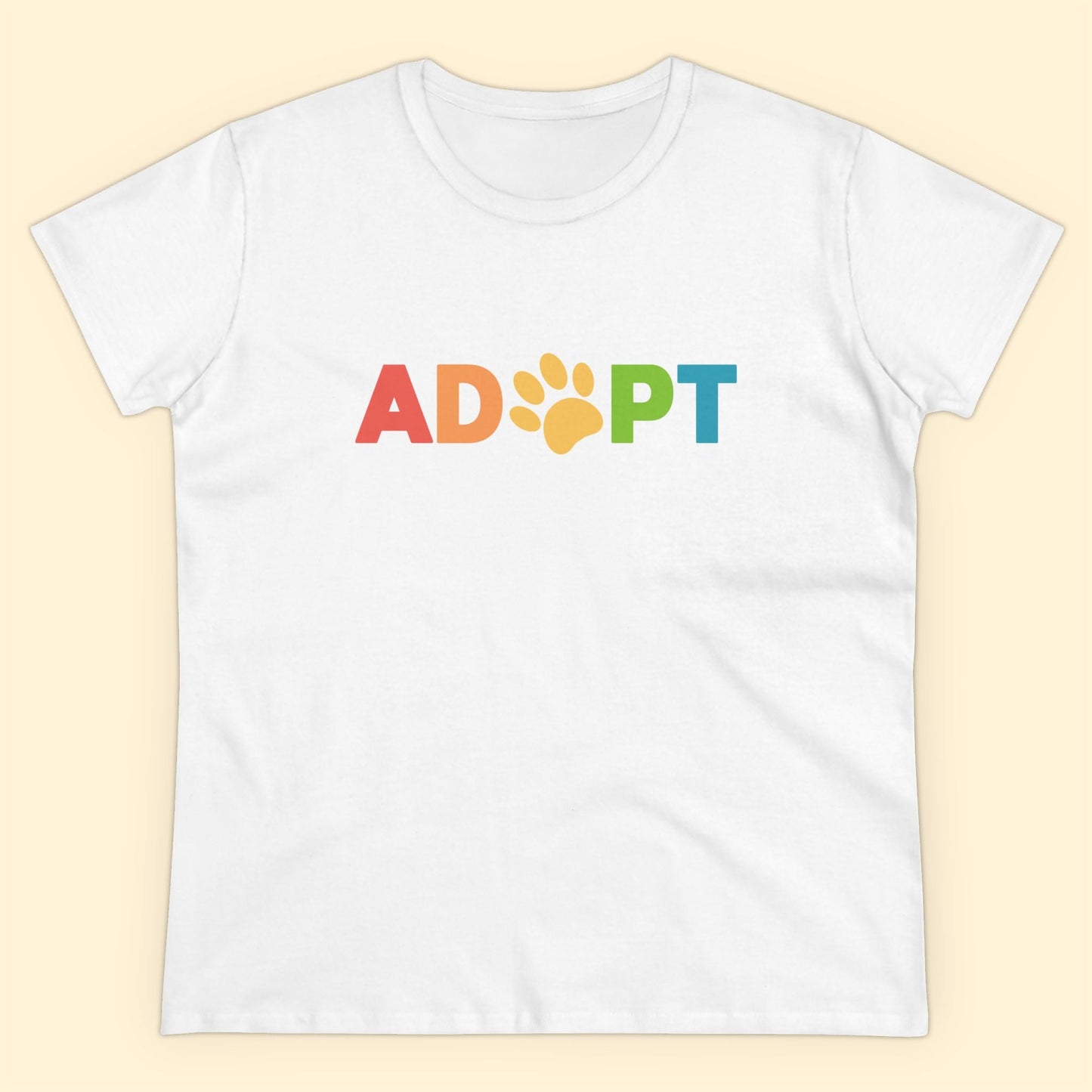 Adopt Rainbow | Women's Midweight Cotton Tee - Detezi Designs - 14239043738371304185