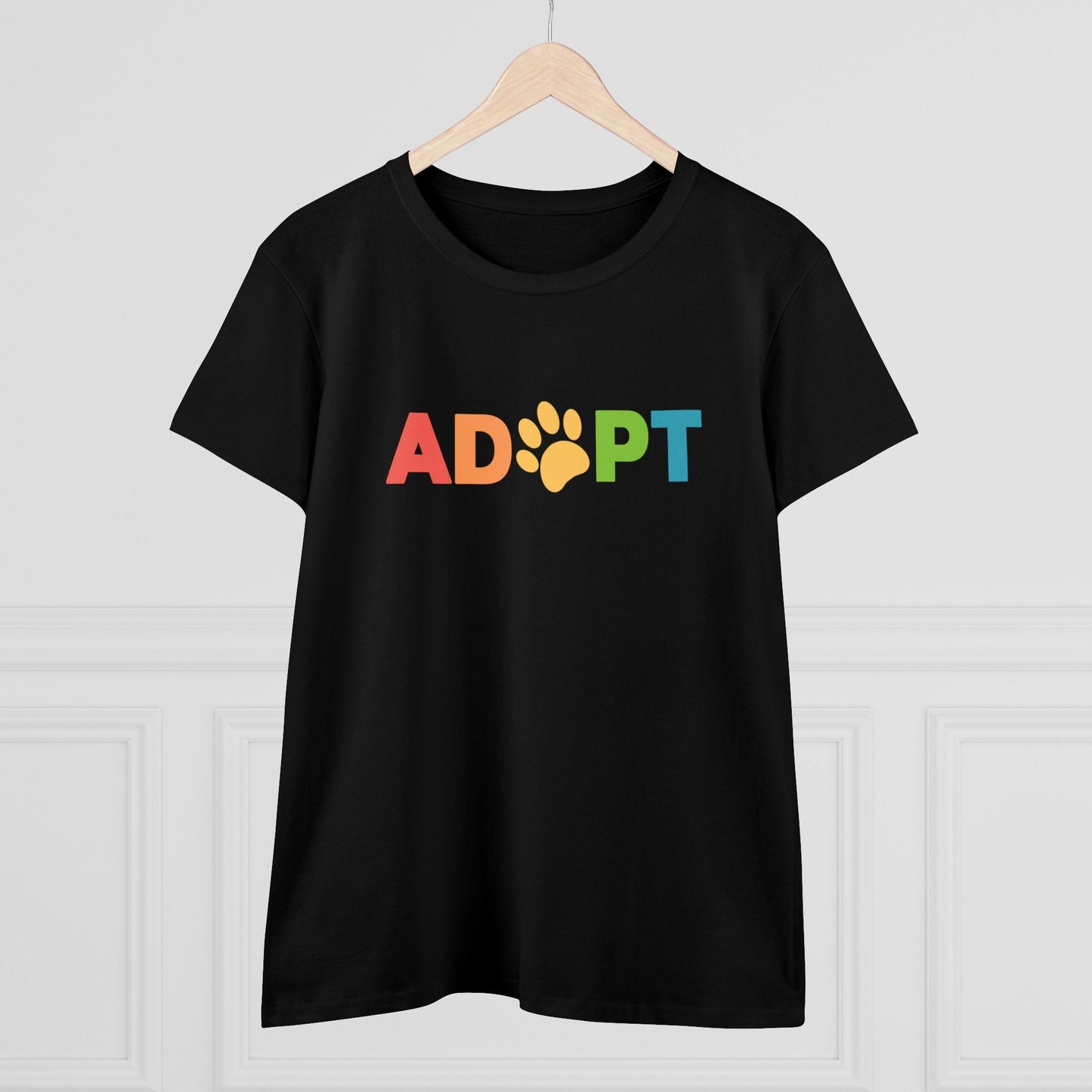 Adopt Rainbow | Women's Midweight Cotton Tee - Detezi Designs - 14239043738371304185