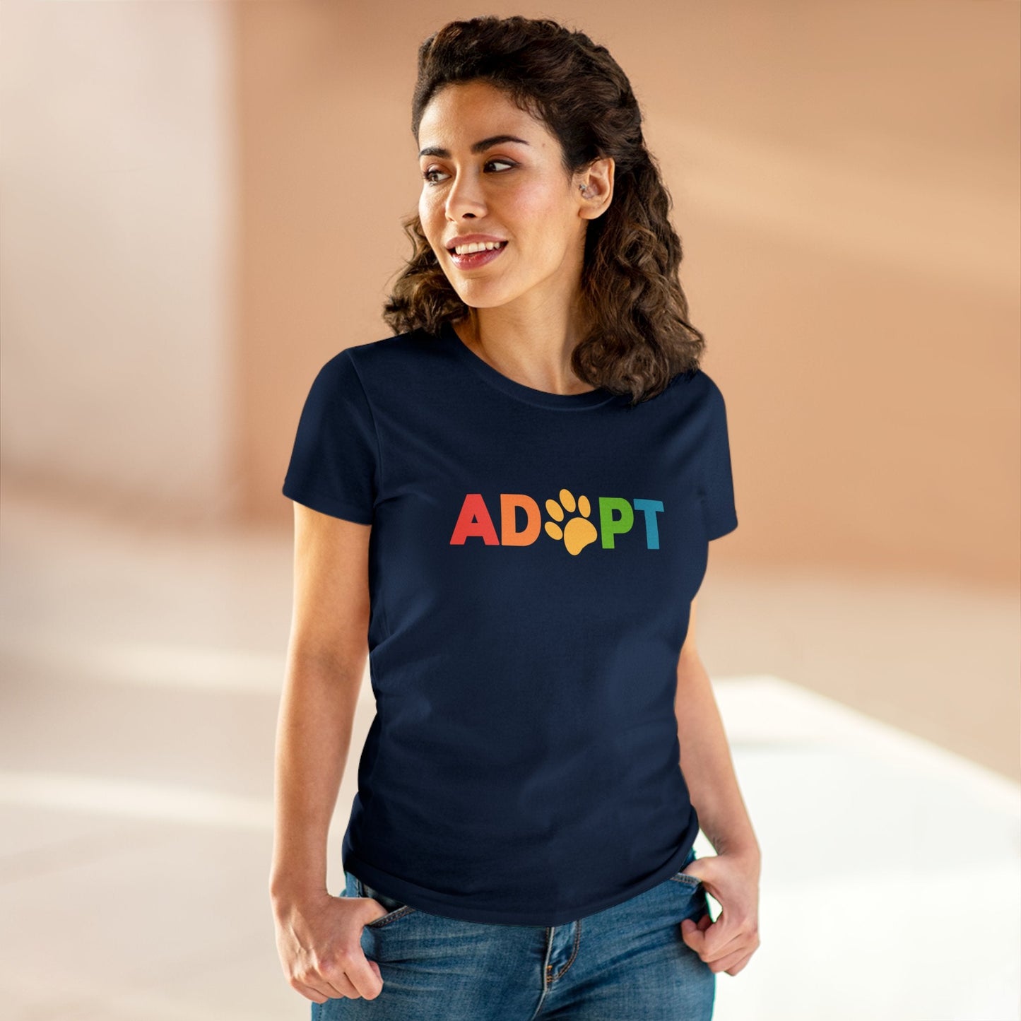 Adopt Rainbow | Women's Midweight Cotton Tee - Detezi Designs - 14239043738371304185