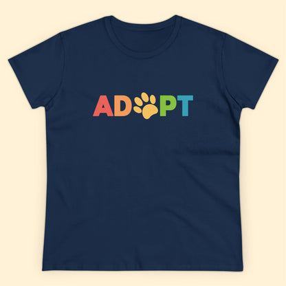 Adopt Rainbow | Women's Midweight Cotton Tee - Detezi Designs - 16803541094514564882