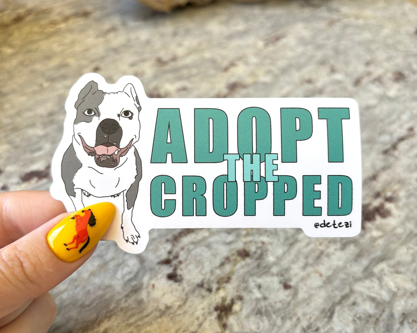 Adopt The Cropped | 3" Vinyl Sticker - Detezi Designs - 