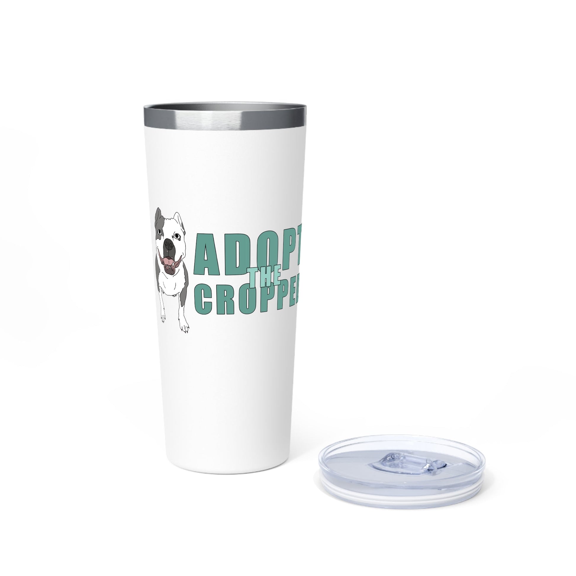 Adopt The Cropped | American Bully | Insulated Tumbler, 22oz - Detezi Designs - 11121744558407876041