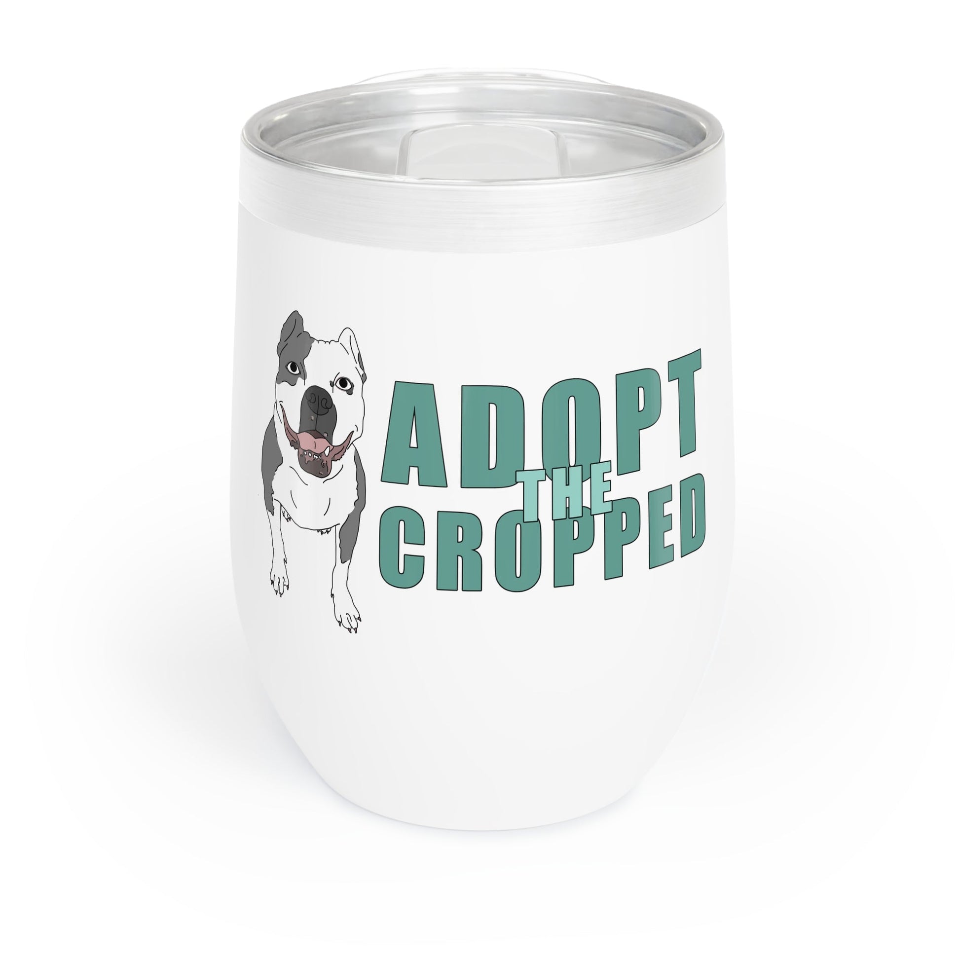 Adopt The Cropped | American Bully | Wine Tumbler - Detezi Designs - 93770670211229704814