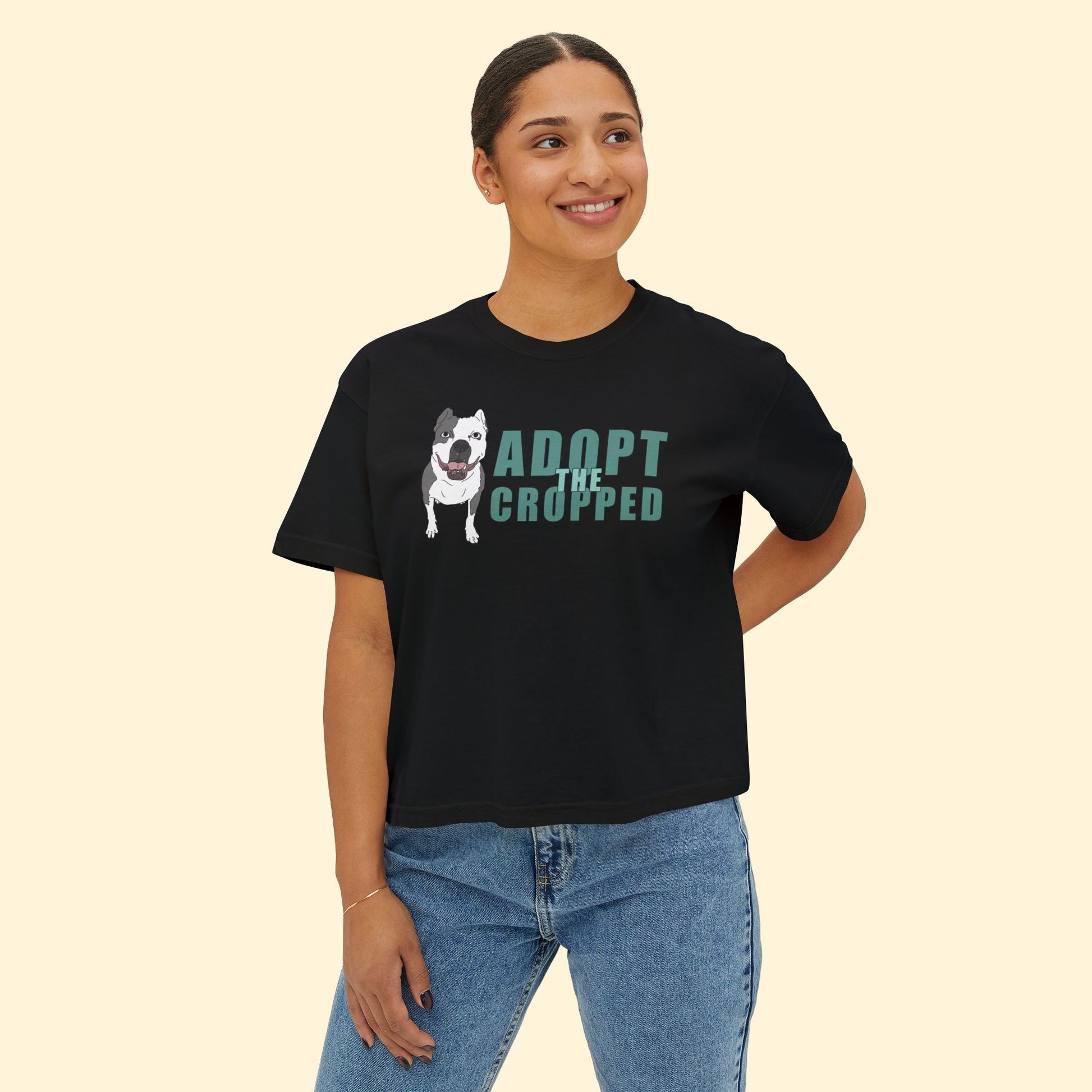 Adopt The Cropped | Comfort Colors Boxy Tee - Detezi Designs - 14345749196995000501