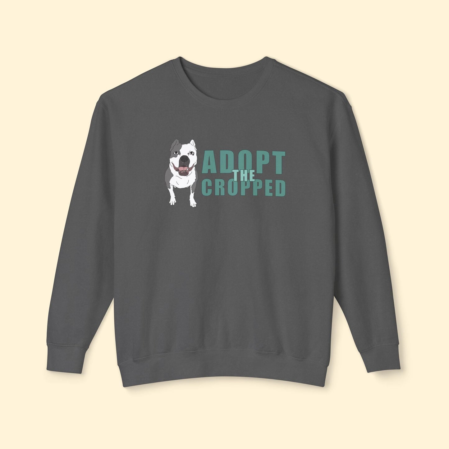 Adopt The Cropped | Lightweight Comfort Colors Crewneck Sweatshirt - Detezi Designs - 23354347708722320978