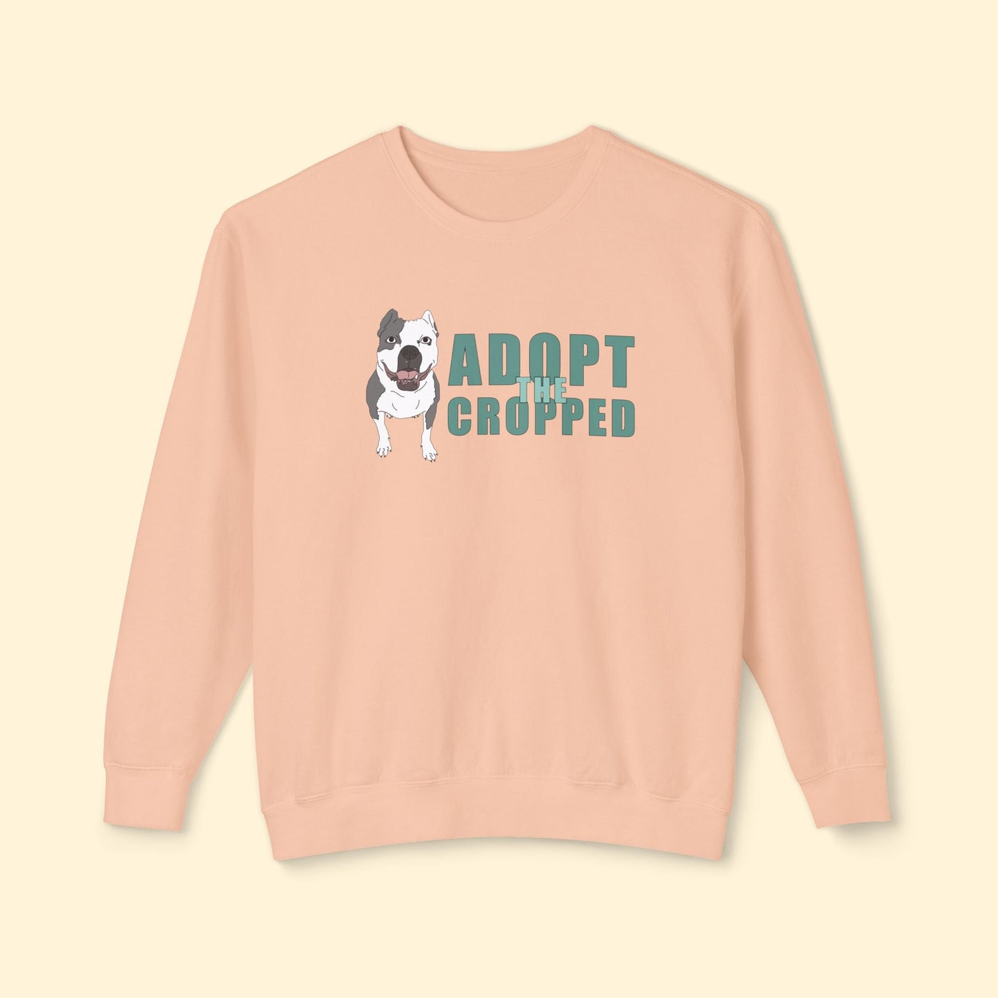 Adopt The Cropped | Lightweight Comfort Colors Crewneck Sweatshirt - Detezi Designs - 31640035100529066516