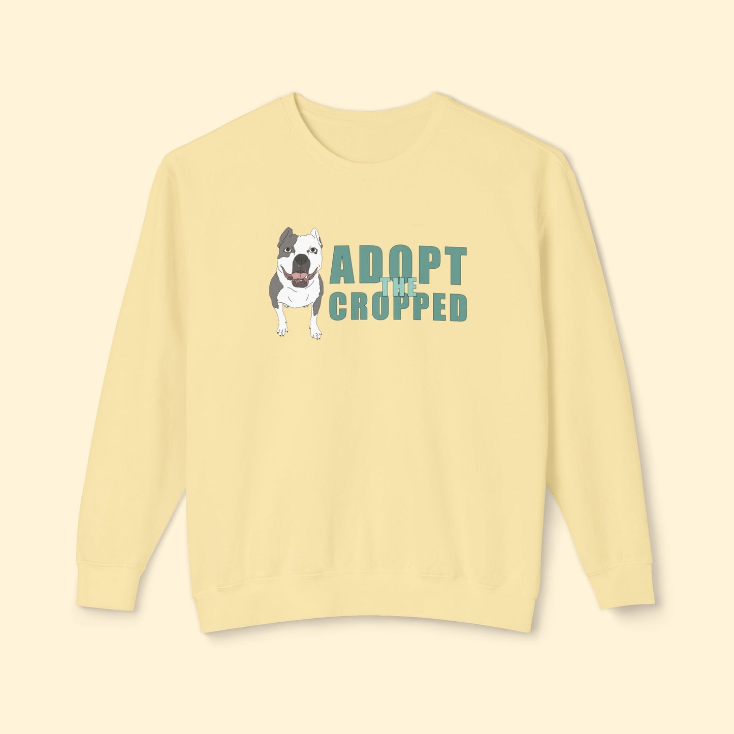 Adopt The Cropped | Lightweight Comfort Colors Crewneck Sweatshirt - Detezi Designs - 80617250355886329505