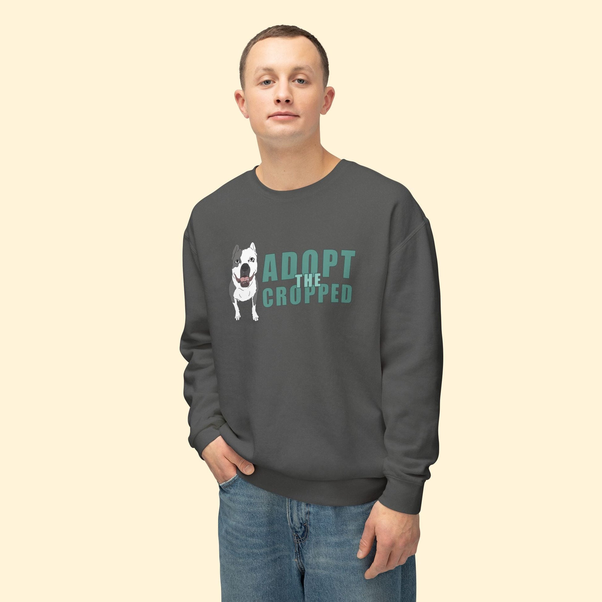 Adopt The Cropped | Lightweight Comfort Colors Crewneck Sweatshirt - Detezi Designs - 80617250355886329505