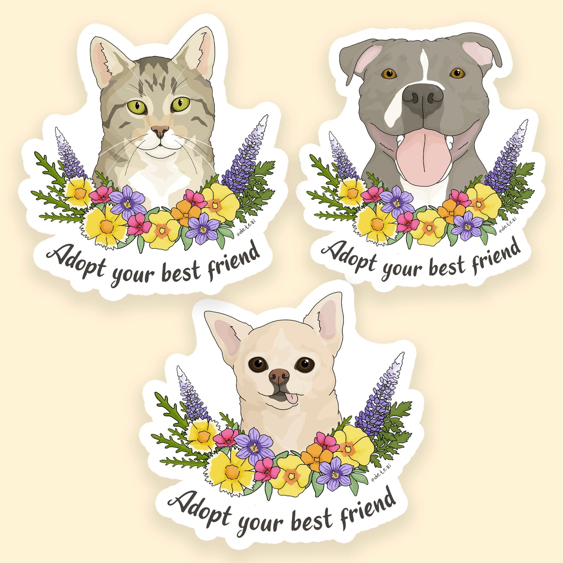 Adopt Your Best Friend | August 2025 Sticker Pack - Detezi Designs - 