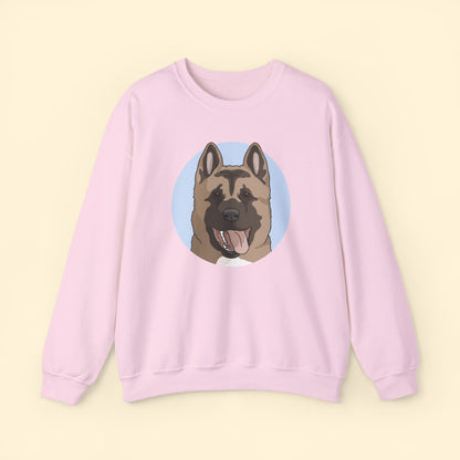 Akita | Crewneck Sweatshirt - Detezi Designs - 52722923246317617689