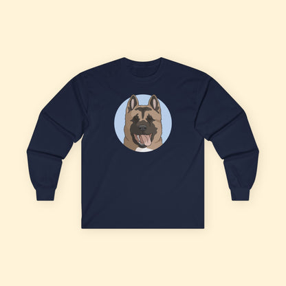 Akita | Long Sleeve Tee - Detezi Designs - 32102307560551002706