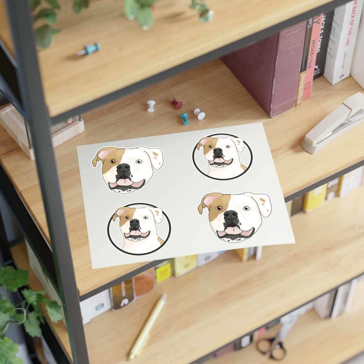 American Bulldog Circle | Sticker Sheet - Detezi Designs - 32735194608018156944
