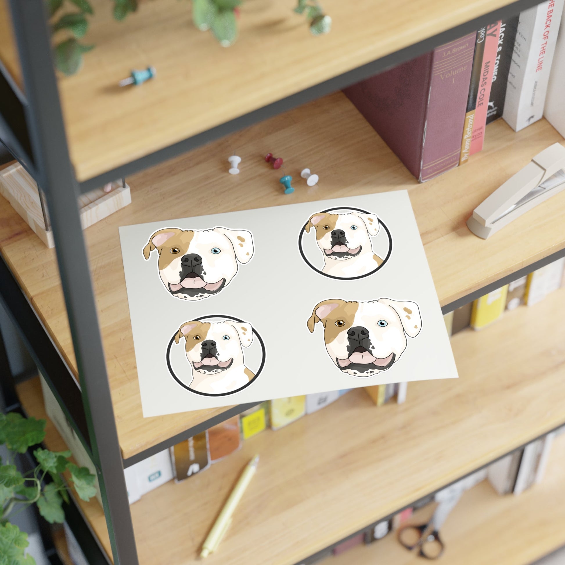 American Bulldog Circle | Sticker Sheet - Detezi Designs - 32735194608018156944