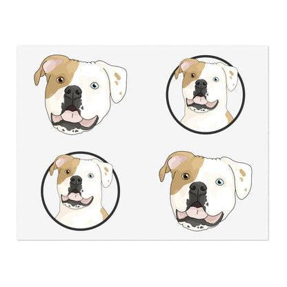 American Bulldog Circle | Sticker Sheet - Detezi Designs - 32735194608018156944
