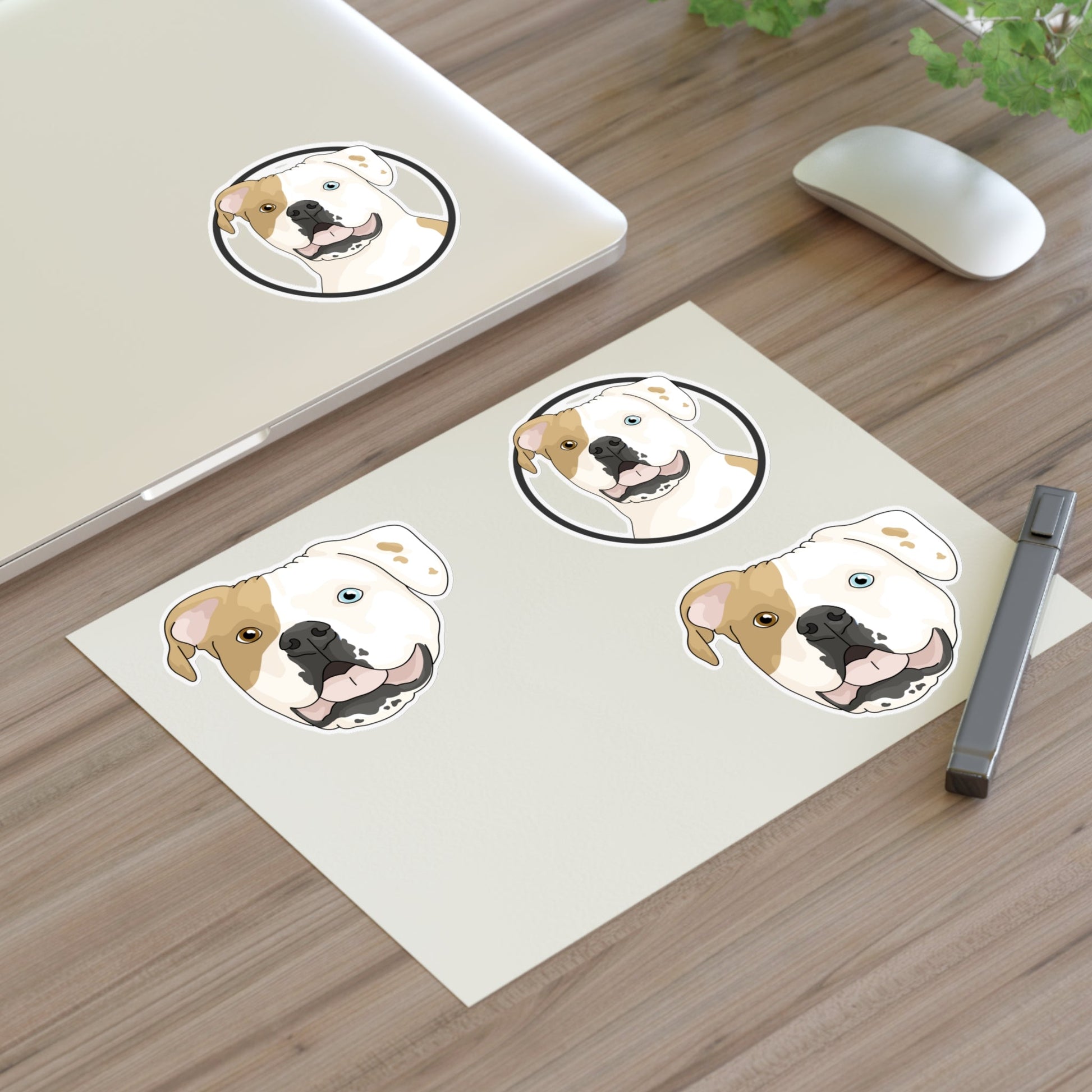 American Bulldog Circle | Sticker Sheet - Detezi Designs - 32735194608018156944