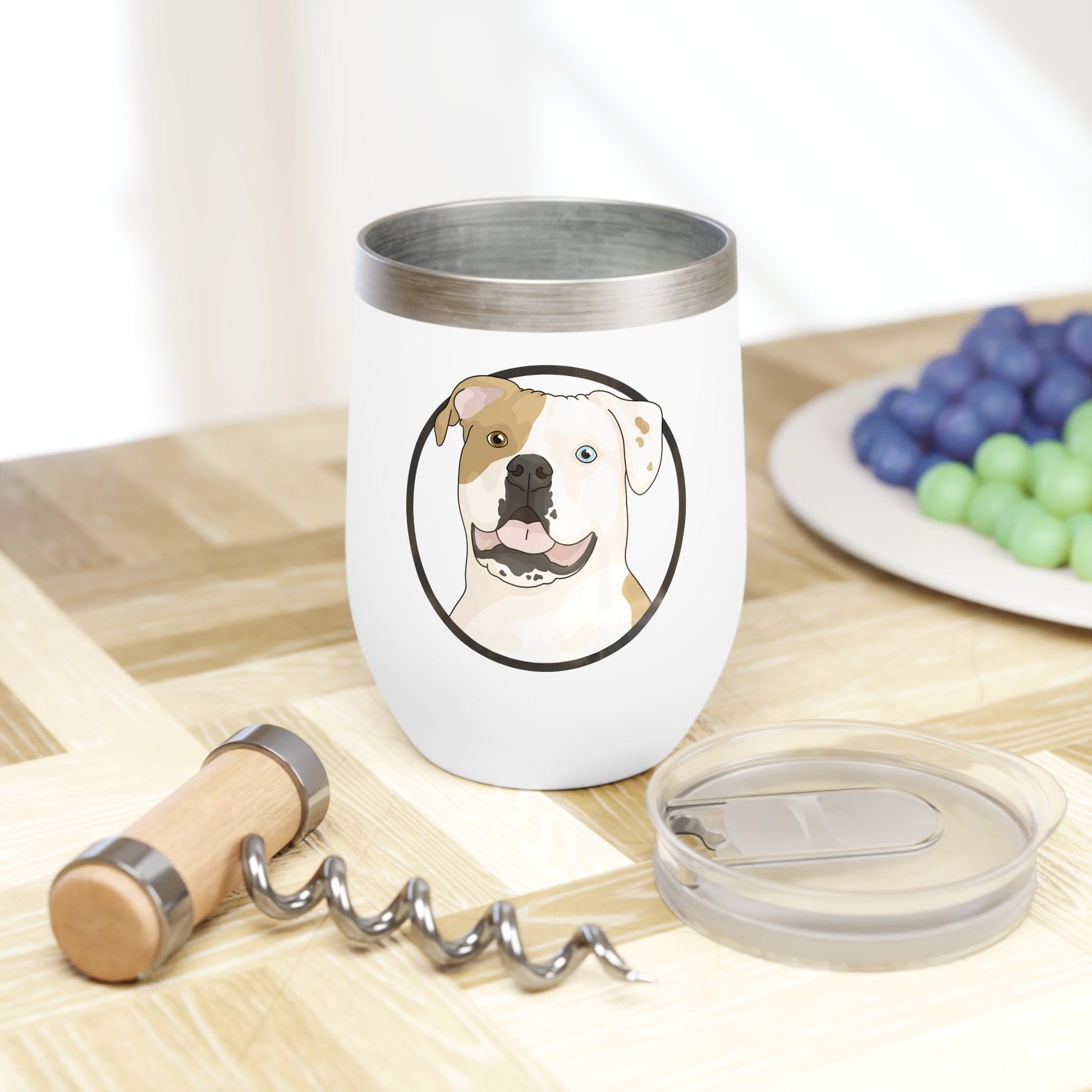 American Bulldog Circle | Wine Tumbler - Detezi Designs - 17794113799557465622
