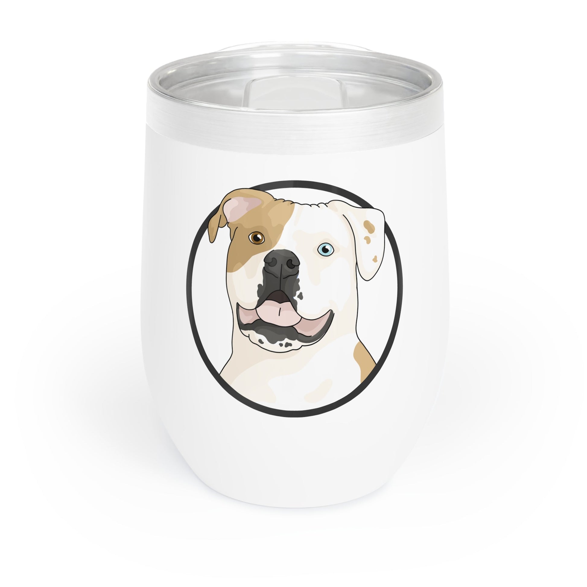 American Bulldog Circle | Wine Tumbler - Detezi Designs - 17794113799557465622