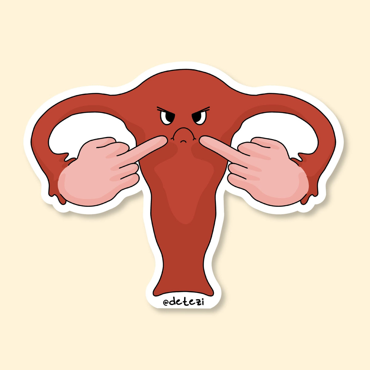 Angry Uterus | Vinyl Sticker - Detezi Designs-