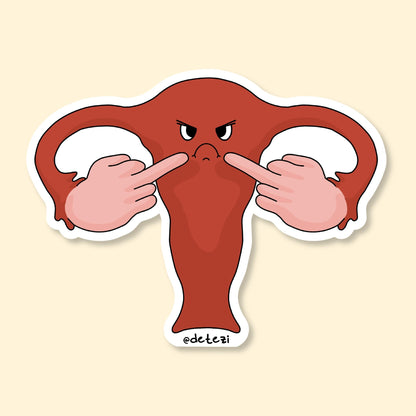 Angry Uterus | Vinyl Sticker - Detezi Designs-